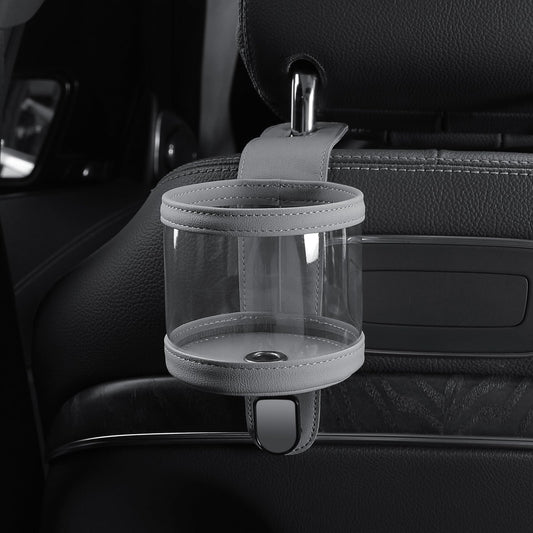 Cup Holder for Car Back Seat Headrest Backseat Purses and Bags Cute Pink Water Bottle Drink Holder with Hook Hanging 2 in 1 Car Seat Back Extra Cup Holder Leather Multifunctional Hook