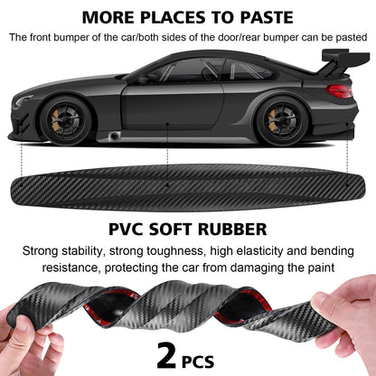 Black Bumper Guard Strip - Anti-Collision Patch, Scratch-Resistant Protector Trim, Universal for Cars SUV Pickup Truck