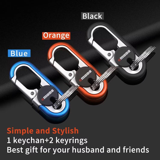 Key Chains Men, 2023 Car Key Chain for Men, Anti-Loss Keychain with Double Keyrings, Quick Release Key Chain