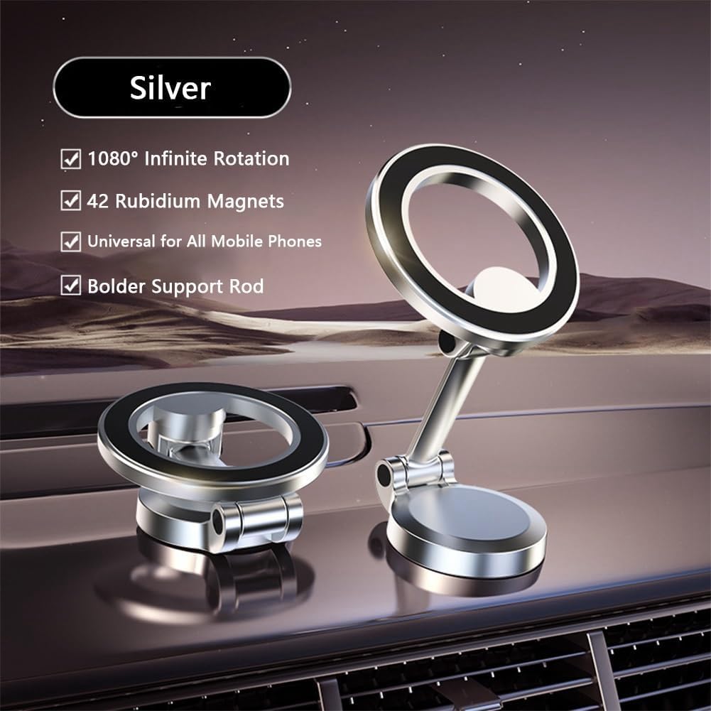 Ultra Magnetic car Phone Holder-for All Cell Phones,magsafe car Mount, 2024 New Car Phone Holder,360 Rotation Metal Phone Holder, Car Phone Holder Mount