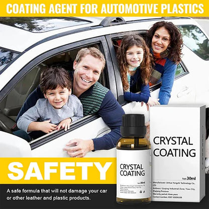 Crystal Coating for Car,Coating Agent for Automotive Plastics,Plastic Revitalizing Coating Agent with Sponge for Car,Long Duration Plastic Parts Refurbish Agent,Great Gloss Protection