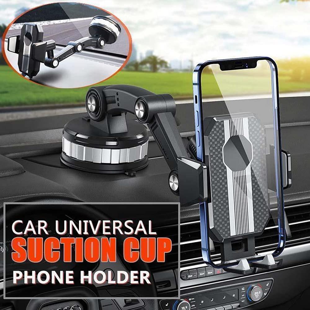 Car Phone Holder Mount, Suction Cup Cell Phone Holder Stand, Universal Dashboard/Windshield/Window Phone Holder One-Button Pop-up Strong Suction Cell Phone Car Mount