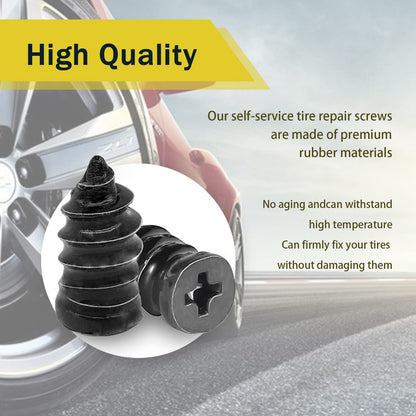 Tire Repair Rubber Nail, Vacuum Tire Repair Kits Spiral Rubber Nails, Tire Screw Plug Fast Tool Self Service Tire Repair Nail for car, Motorcycle, Truck, Tractor Tire Puncture Repair