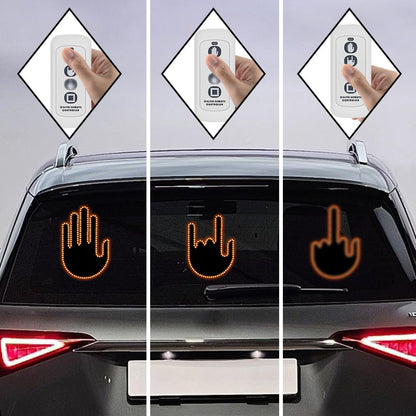 Funny Car Finger Light with Remote, Led Gesture Hand Light, Warning Reminder Lights Car Accessories, Fun Truck Accessories