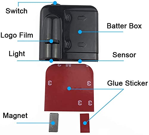 Car Door Lights Angel Wings Logo Projector Light, Car Wireless LED HD Door Paste Courtesy Light compatible with All Cars, black