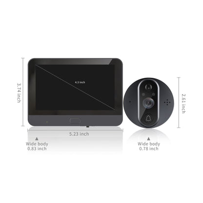 WiFi Video Doorbell for Apartment,Peephole Camera with 4.3" LCD Display,1080P, 120° Wide Angle, Night Vision,Motion Detection,2-Way Audio,Digital Peephole veiwer,Smart Life App Compatible