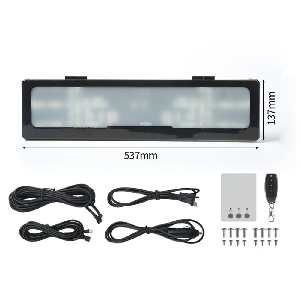 Lntelligence Plate North American & European License Plate Frame, 12V Remote Control Hidden Plate (Fog Version)