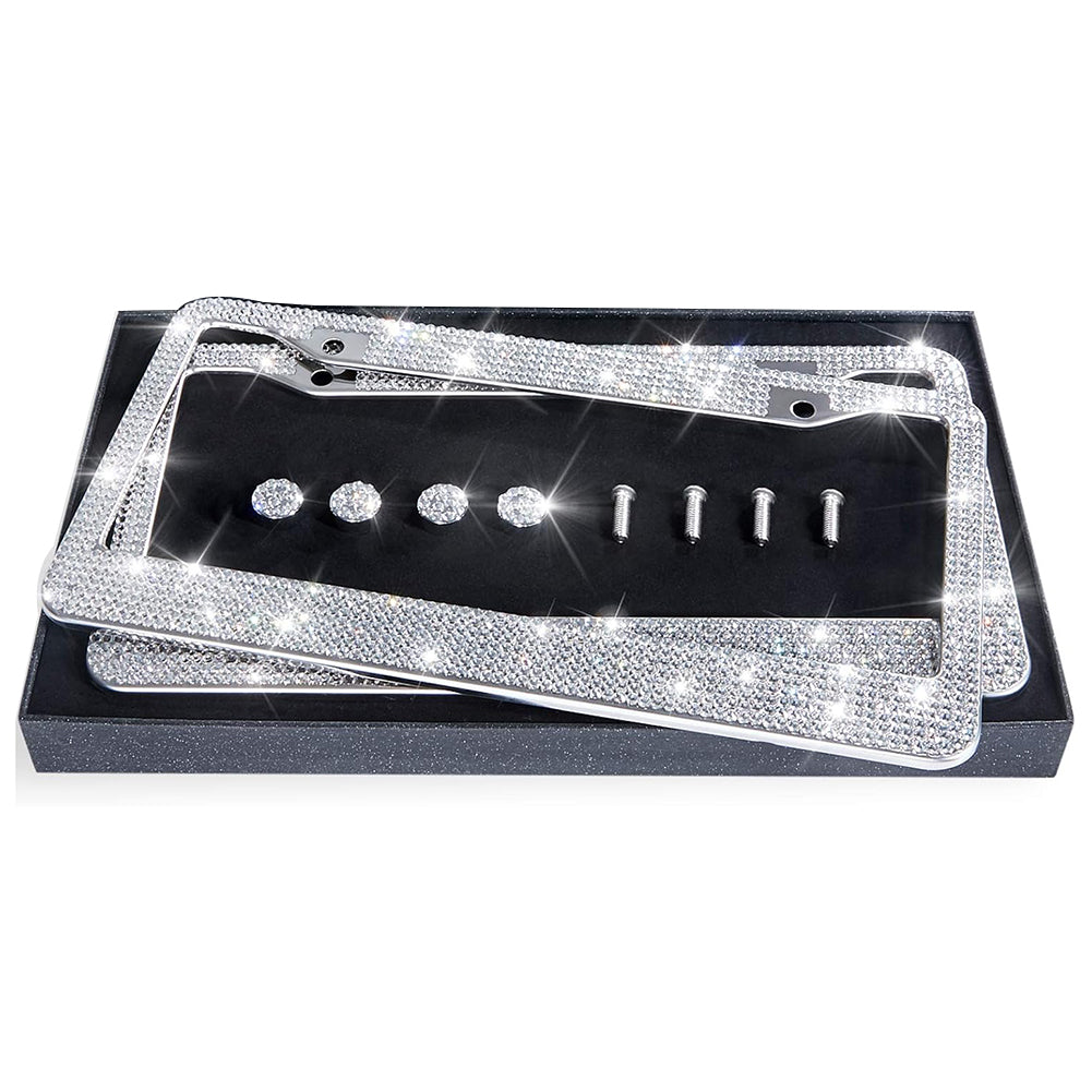 Shering Bling 2-Pack License Plate Frame with 1200 Rhinestones