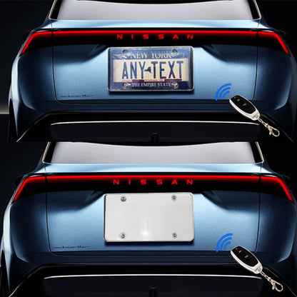 Lntelligence Plate North American & European License Plate Frame, 12V Remote Control Hidden Plate (Fog Version)