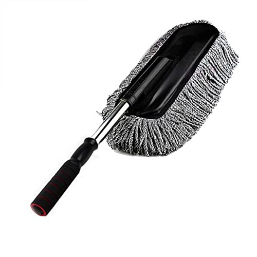 Removable Telescopic Car Wax Drag Nano Fiber Car Wash Brush Car Dusting Tool Car Mop Wax Dash Duster Exterior Interior Cleaning Kit (Premium Car Duster & Dash Duster