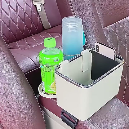 Car Armrest Universal Storage Box Organizer Auto Center Console Multi-Functional Storage Box Tissue Holder with 2 Cup Holder